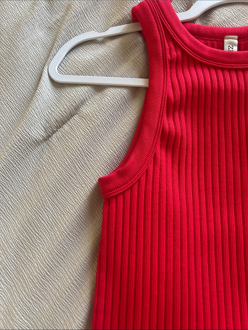 Zenana Red Ribbed Tank Top - Picture 5 of 7